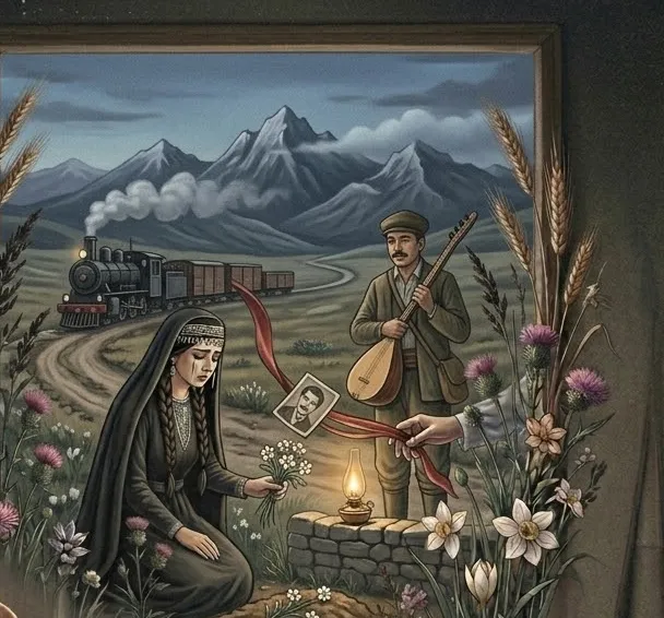 Dumanlar içinde uzaklaşan kara tren